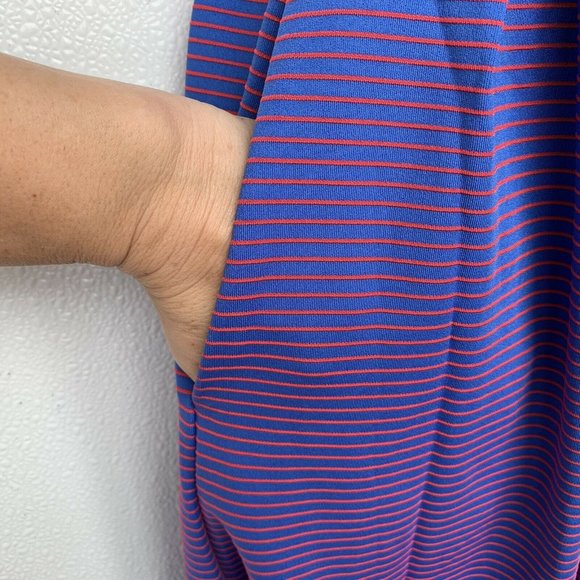 LulaRoe Amelia Women Dress Size XXS Blue Red Strip - Picture 5 of 12